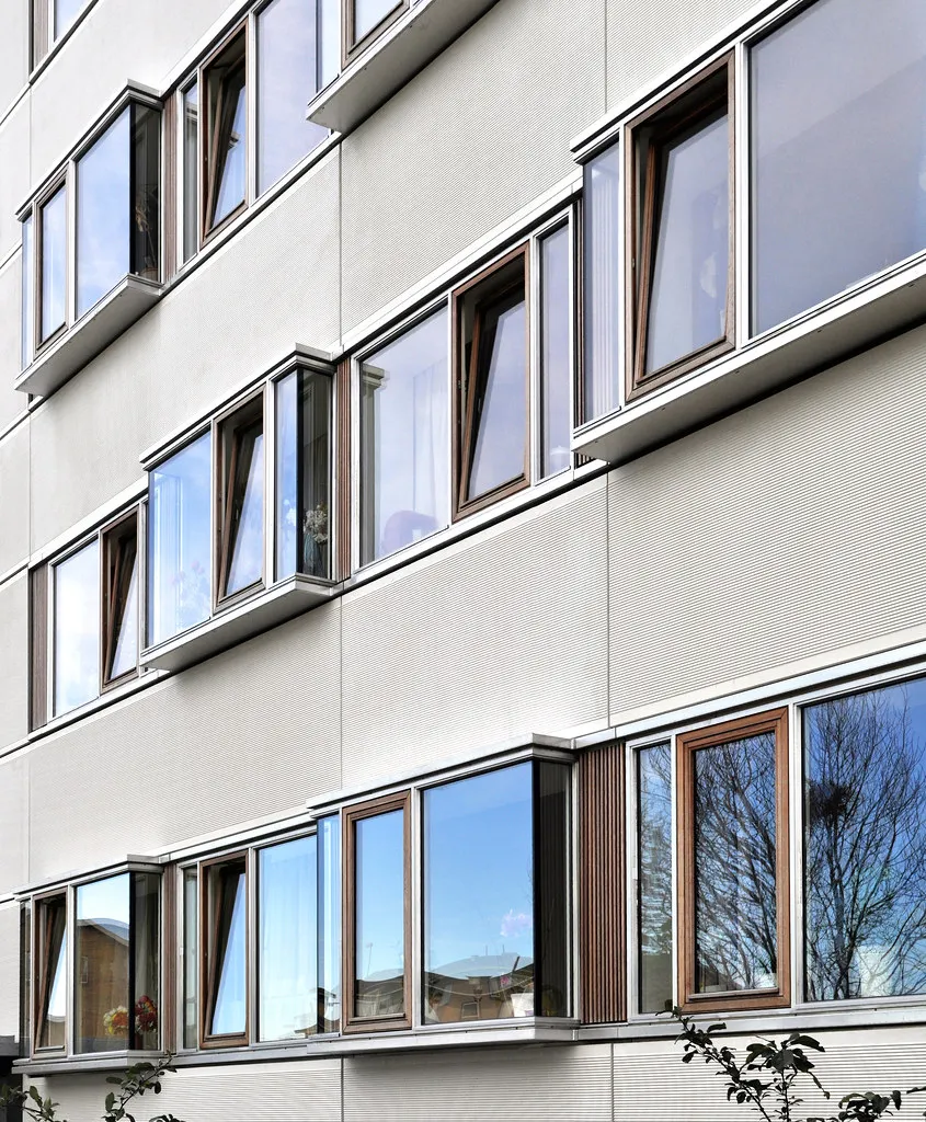 Detalle de fachada, Marina Residences
